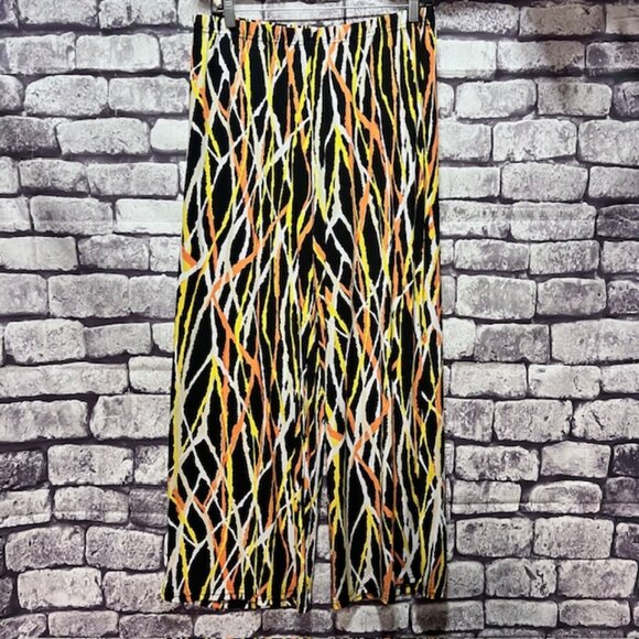 Bob Mackie Wearable Art Multicolored Flowy Pants Size LP - Picture 1 of 7